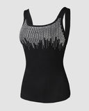 Rhinestone Decor Skinny Tank Top