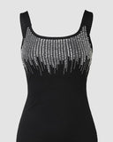 Rhinestone Decor Skinny Tank Top