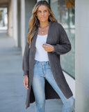 Open Front Fluffy Knit Longline Cardigan