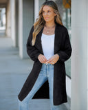 Open Front Fluffy Knit Longline Cardigan