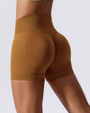 Overlap Waist Butt Lifting Running Active Shorts