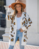 Leopard Pattern Longline Knit Cardigan