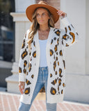 Leopard Pattern Longline Knit Cardigan