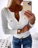 Crewneck Long Sleeve Knit Sweater Half Zipper Design Casual Pullover Knit Tops