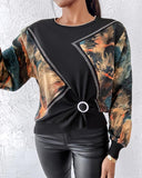 Abstract Tie Dye Pattern Pullover Sweater Cewneck Long Sleeve Tops