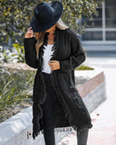 Open Front Tassel Design Knit Cardigan