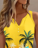 Tropical Coconut Tree Print Tank Top