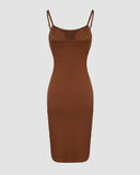 BUILT IN SHAPEWEAR Spaghetti Strap Tummy Control Slip Dress