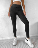 Pocket Design Ruched High Waist Sports Leggings