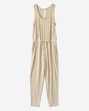 Camouflage Print Sleeveless Drawstring Jumpsuit