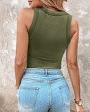 2 Piece Built in Bra Crewneck Tank Top Terry Towelling Lined Sleeveless Slim Fit Layering Shirt Tops