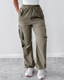 Drawstring Pocket Design Cargo Pants