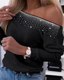 Rhinestone Backless Tied Detail Top