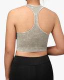 Racer Back Textured Crop Tank Top