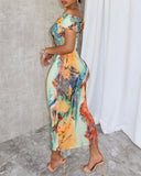 Tie Dye Print Off Shoulder Bodycon Dress