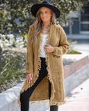 Open Front Tassel Design Knit Cardigan