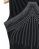 Rhinestone Decor Multi Strap Tank Top