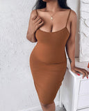 BUILT IN SHAPEWEAR Spaghetti Strap Tummy Control Slip Dress