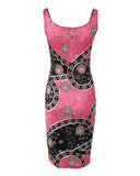 Ink Splash Print Sleeveless Bodycon Dress