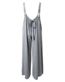 Plain Wide Leg Suspender Jumpsuit