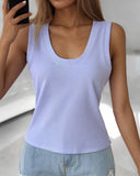 U Neck Racer Back Ribbed Tank Top