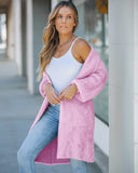 Open Front Fluffy Knit Longline Cardigan