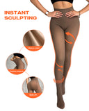 2 Piece Transparent Tight Fleece Lined Thick High Waist Elasticity Thermal Pantyhose Warm Leggings