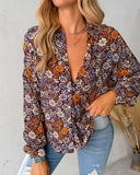 Ditsy Floral Print Long Sleeve Top