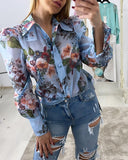 Floral Print Gigot Sleeve Top