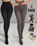 2 Piece 80g(no Fleece) High Waisted Tummy Control Elasticity Leggings Tight Pants