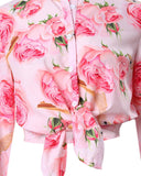 Floral Print Long Sleeve Buttoned Top