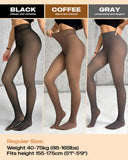 2 Pack High Waist Fleece Lined Tights Fake Translucent Thermal Pantyhose Leggings