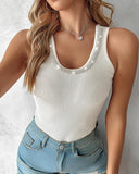 Rhinestone Decor Knit Tank Top