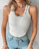 Rhinestone Decor Knit Tank Top