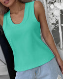 U Neck Racer Back Ribbed Tank Top