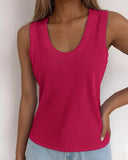 U Neck Racer Back Ribbed Tank Top