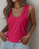 U Neck Racer Back Ribbed Tank Top