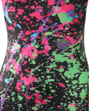 Ink Splash Print Sleeveless Bodycon Dress