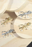 Gold Bow Knot Pearl Decor Plated Alloy Hair Clip