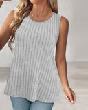 Hollow Out Criss Cross Ribbed Tank Top