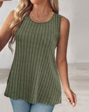 Hollow Out Criss Cross Ribbed Tank Top