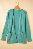 Canton  Solid Textured Open Front Cardigan with Pocket