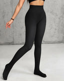 2 Piece 80g(no Fleece) High Waisted Tummy Control Elasticity Leggings Tight Pants