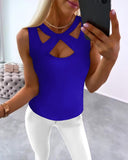 Hollow Out Criss Cross Tank Top