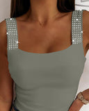 Rhinestone Embellished Cami Tank Top