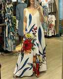 Floral Print Pocket Design Maxi Dress