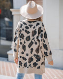 Leopard Pattern Longline Knit Cardigan