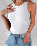 2 Pack Round Neck Thick Strap Racerback Ribbed Tank Slim Fit Tops without Bra Pads