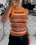 Geometric Pattern Tank Top