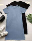 Pocket Design Waffle Knit Casual Dress